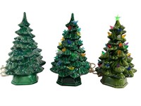 3 Ceramic Christmas Trees