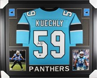 Autographed Luke Kuechly Custom Framed Jersey
