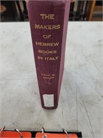 THE MAKERS OF HEBREW BOOKS IN ITALY BOOK 1963