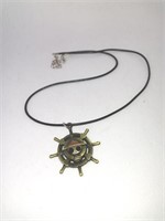 New Skull Necklace w/Leather Chain 2" Extension