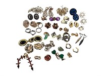 Costume jewelry earrings, clip-on