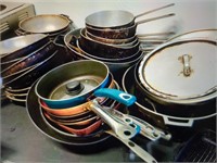 LOT OF POTS AND PANS