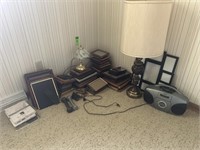 Misc Picture Frames, 2 Lamps, & Radio