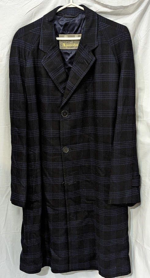 Aquascutum Blue Plaid Overcoat