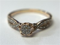 10K Rose Gold Diamond Ring