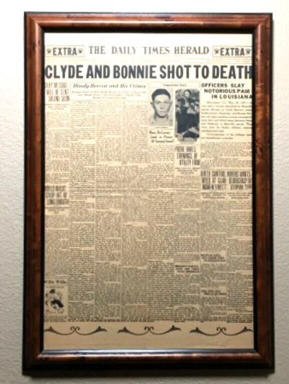 Bonnie & Clyde Newspaper Front Page