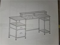 Furologee 61 Desk with Cabinet & Shelf