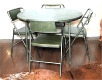 Round Cosco Card Table & Four Chairs