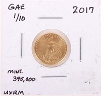 2017 AMERICAN EAGLE 1/10TH OZ FINE GOLD COIN $5