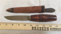 Antique 8 1/2" Swedish Knife with Leather Sheath