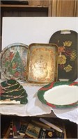 Assorted  Vintage and Christmas Trays