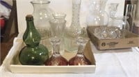 Two flats vases, candleholders, and more