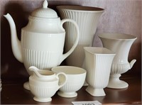Wedgwood Edme Coffee Pot Cream & Sugar (3) Vases