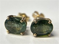 Large 14K Emerald Earrings