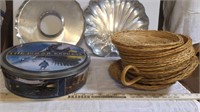 Wicker Plate Holders, Tin, plus More