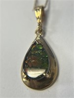 14K Opal Pendant and Chain
