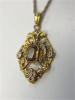 Antique 10K Gold Pendant and Chain