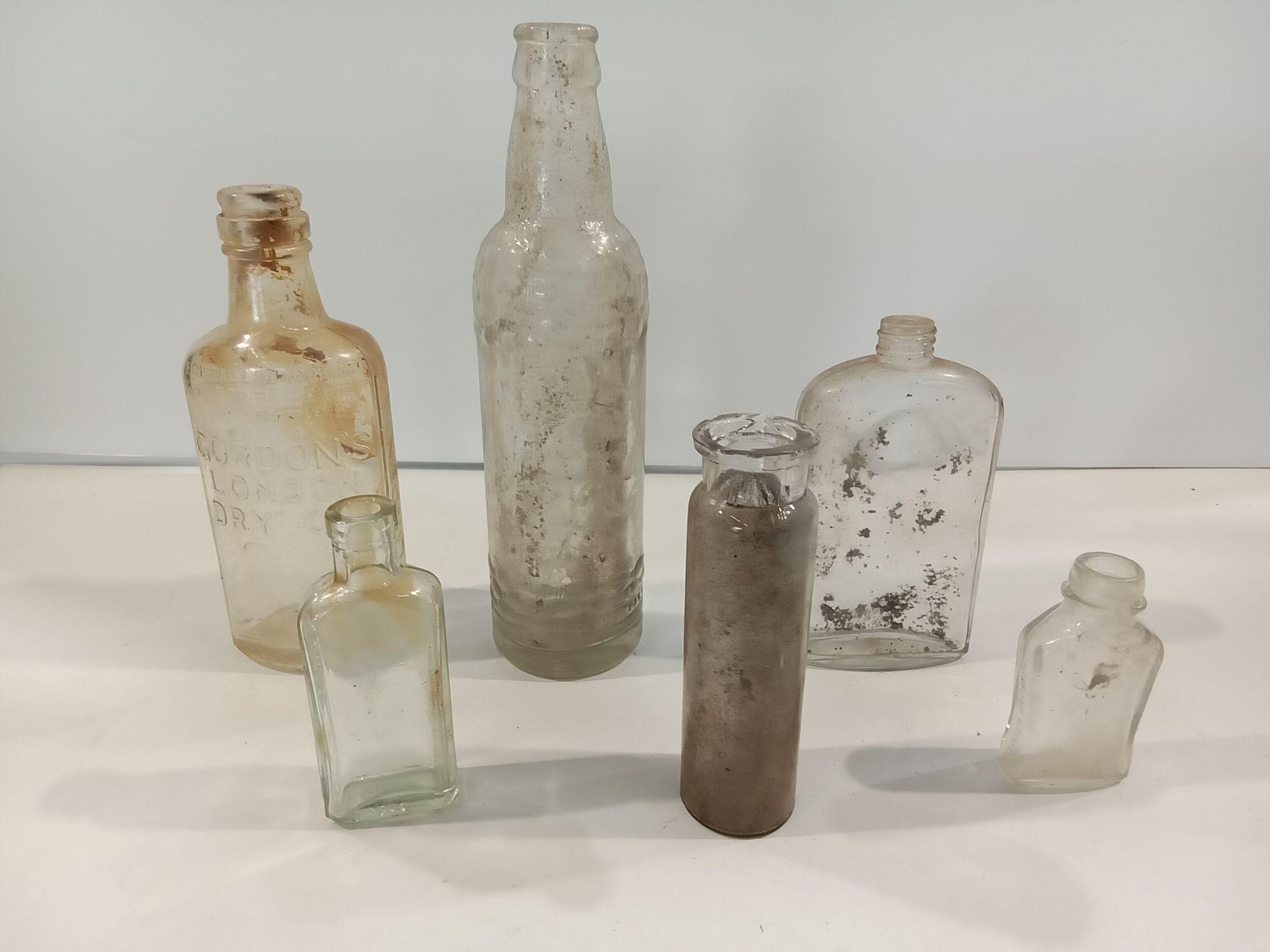 Six Old Vintage Bottles
