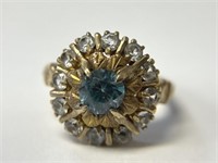 Vintage 10K Blue Zircon Ring