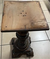 Antique Wood Carved Side Table / Pedestal