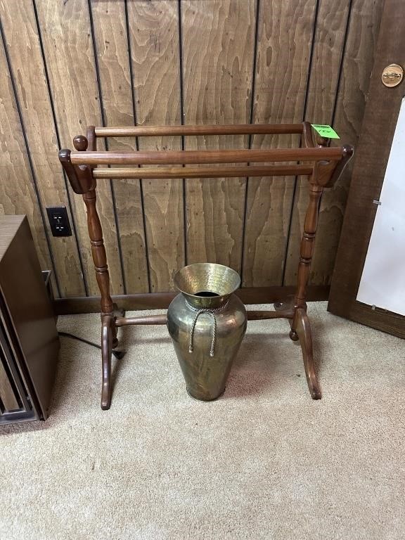 Quilt Rack & Copper Large Vase