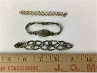 (3) sterling bracelets 21 grams