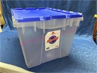 Blue Flip-top tote 12 gallon (clear, med size)