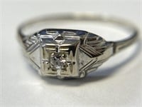Art Deco 14K Diamond Ring