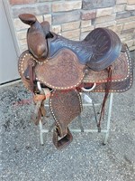 Tooled Western Saddle 14in Seat