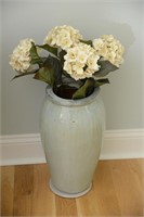 POTTERY VASE WITH DECOR FLOWERS