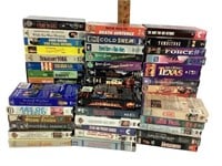 VHS tapes including Rembering Ellis Island, Bob