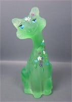 Fenton Lime Green / Uranium Decorated Alley Cat