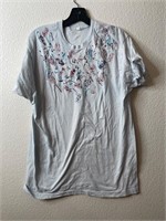 Vintage Handpainted Glitter Puff Shirt