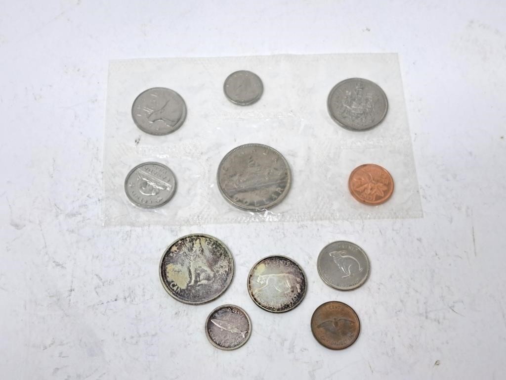 1987-1967 5 piece coin set and 1986, 6 piece Coin
