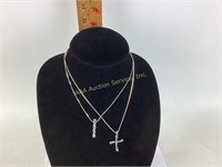 (2) sterling necklaces, 16 grams