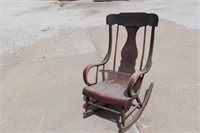 Antique Rocking Chair. Bentwood Seat
