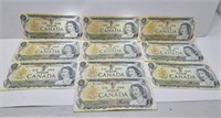 10, 1973 Canada $1 bills