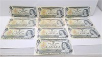 10, 1973 Canada $1 Bill's
