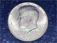 1964-D Kennedy half dollar (90% silver) UNC