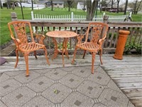 Wrought Iron Table & Chairs- Pedestal