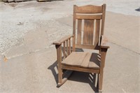 Large Antique Oak Rocking Chair