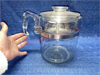Vtg Pyrex 7759 clear glass 9 cup coffee percolator