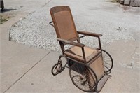 Oak and Wicker Wheelchair