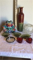 Assorted Glassware, Candle Holders, More