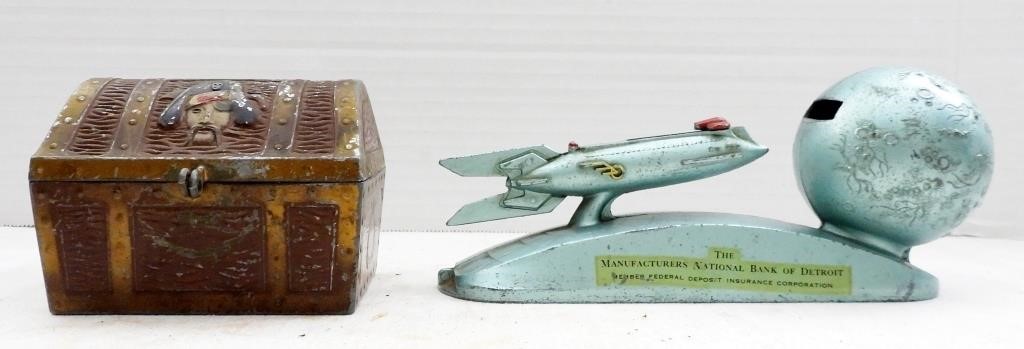 (2) 1950's Novelty Coin Banks