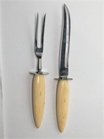 Scrimshaw Ivory Handle Carving Knife