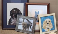 (4) Framed Dogs & Horse
