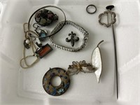 14 Victorian & Antique Sterling Silver Jewelry