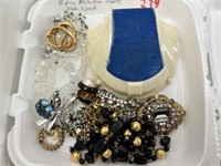 15 Pieces of Rhinestone Jewelry, Some Signed