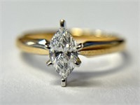 18K Marquise Diamond Solitaire Ring, 30 Pt.